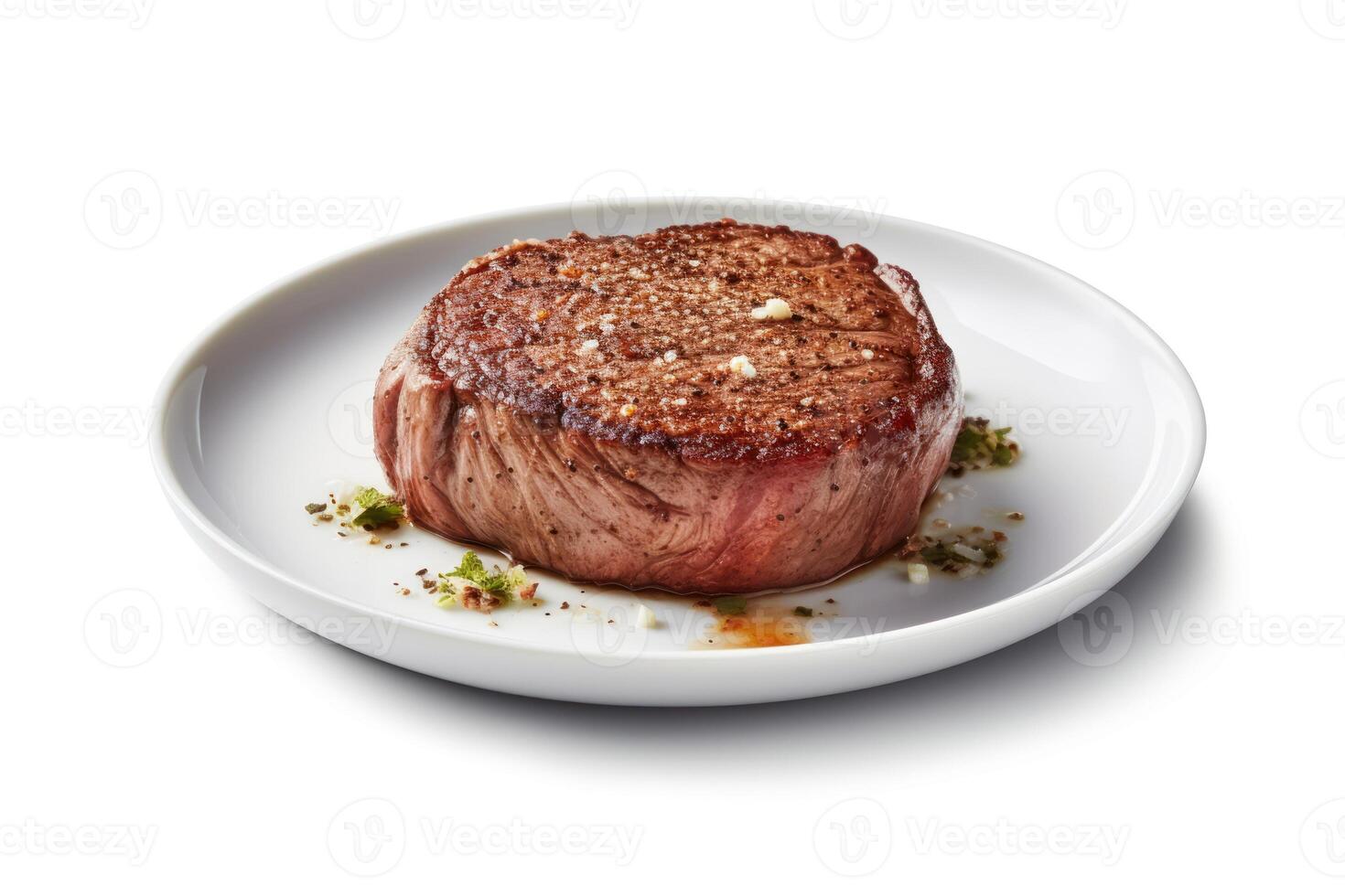 azione foto di wagyu Manzo bistecca arrosto nel piatto cibo fotografia generativo ai