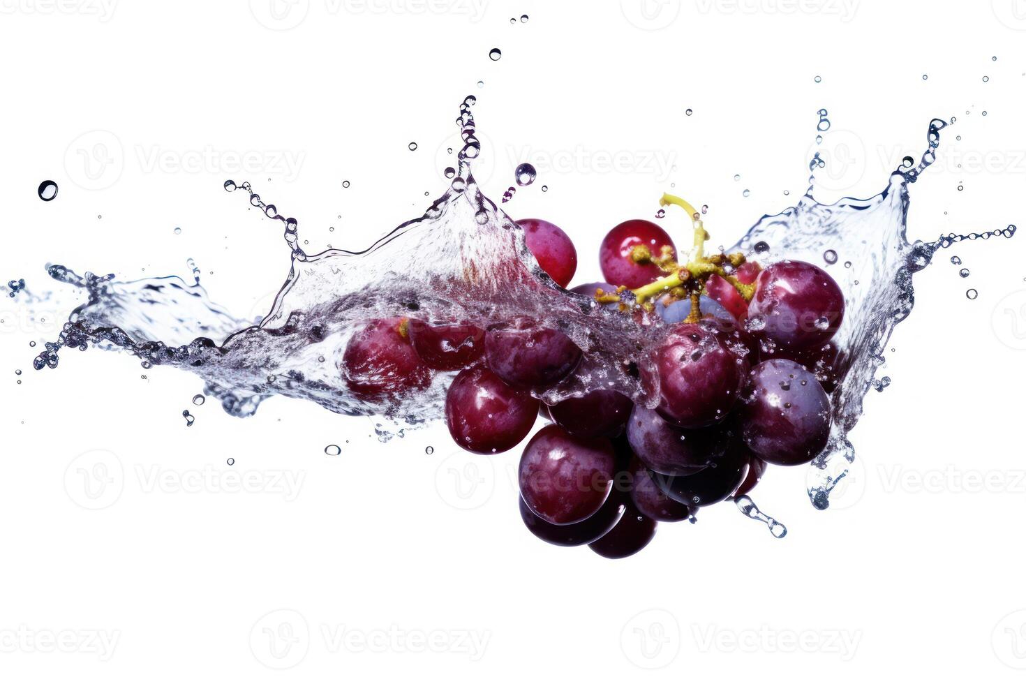 azione foto di acqua spruzzo con uva isolato cibo fotografia generativo ai