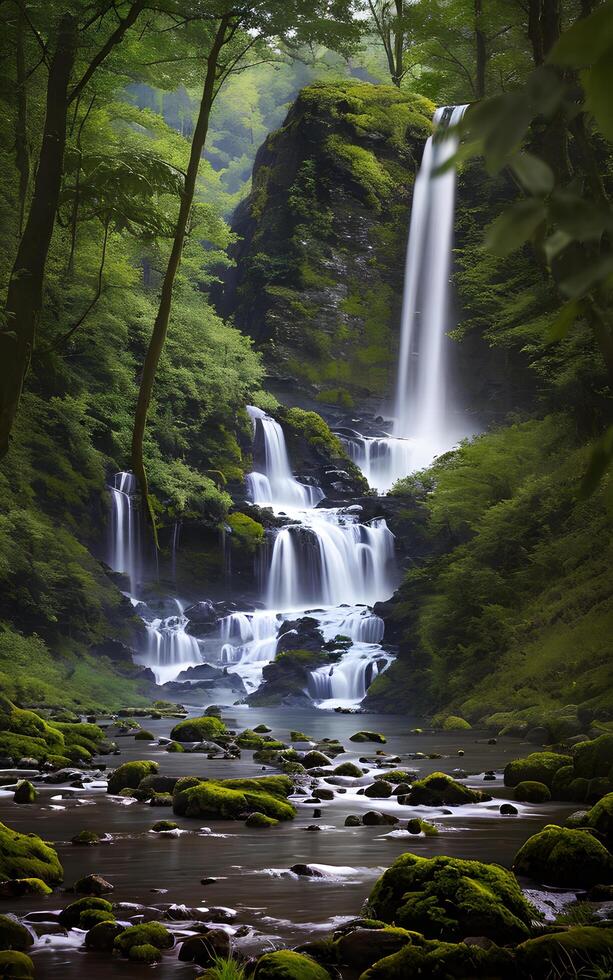 splendida primavera natura paesaggio creato con generativo ai tecnologia foto