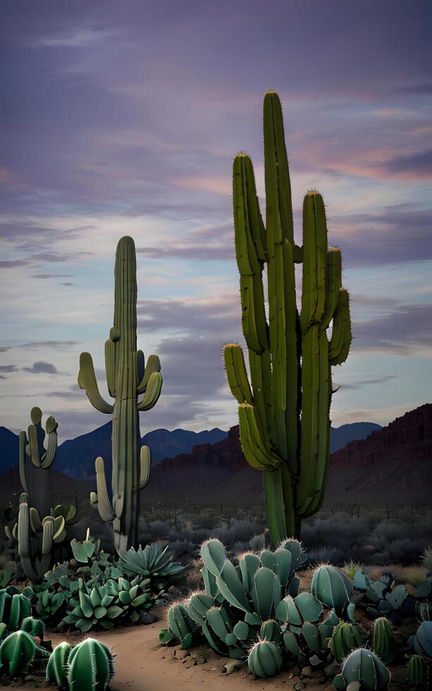 splendida cactus paesaggio creato con generativo ai tecnologia foto