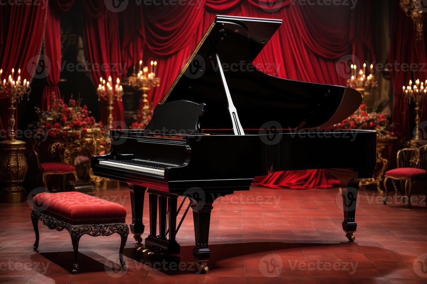 pianoforte nel concerto sala. generativo ai foto