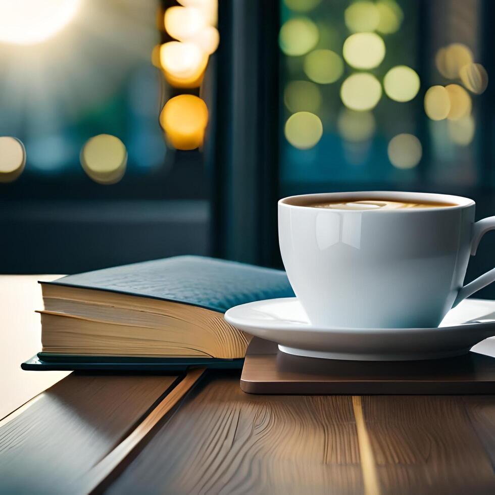 caffè e libri - ai generato foto