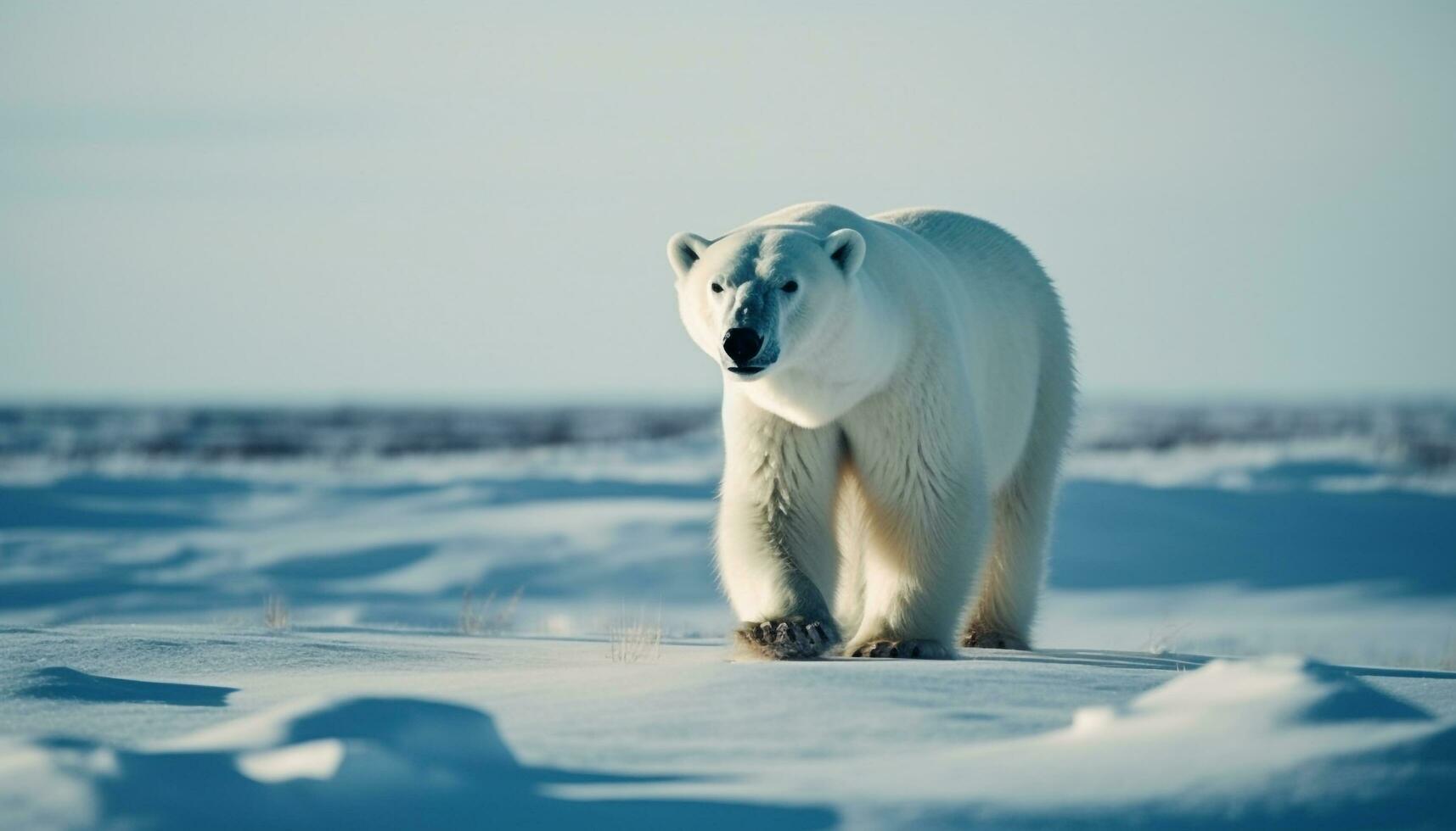carino artico mammifero a piedi su congelato ghiaccio floe generato di ai foto