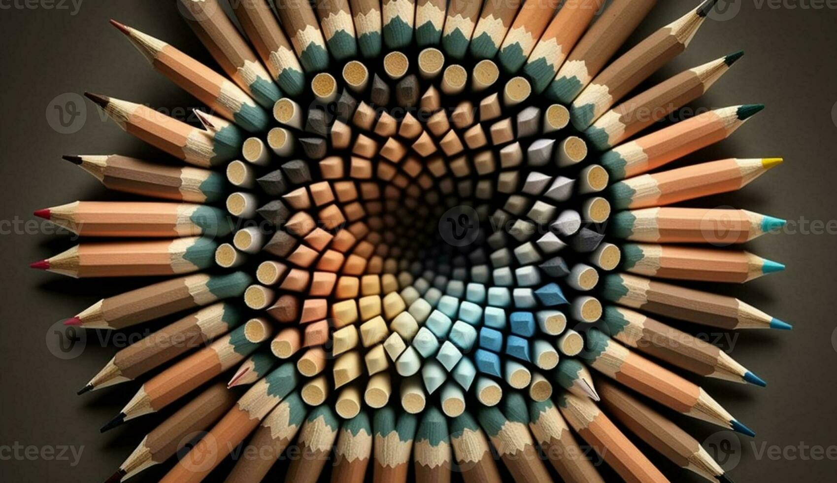 Multi colorato matite su legna sfondo creativo formazione scolastica Materiale ,generativo ai foto