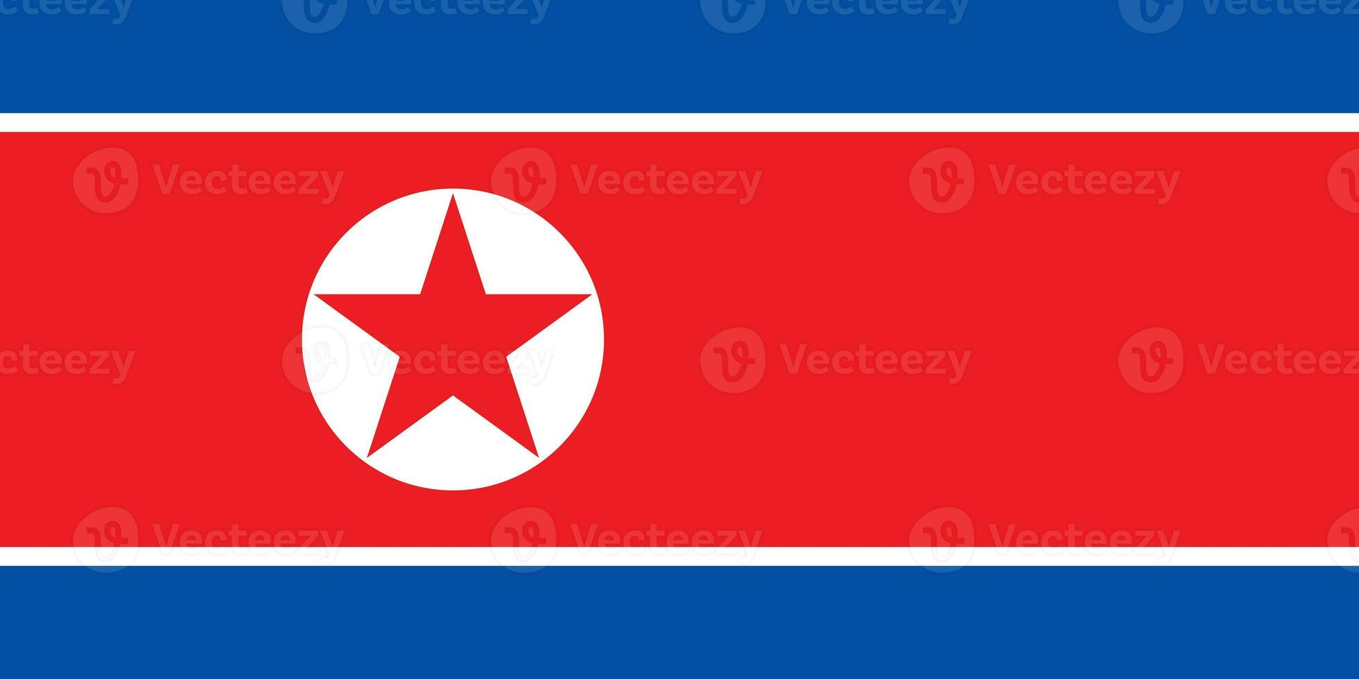 il ufficiale attuale bandiera di il democratico persone repubblica di Corea o nord Corea. stato bandiera di il nord Corea. illustrazione. foto