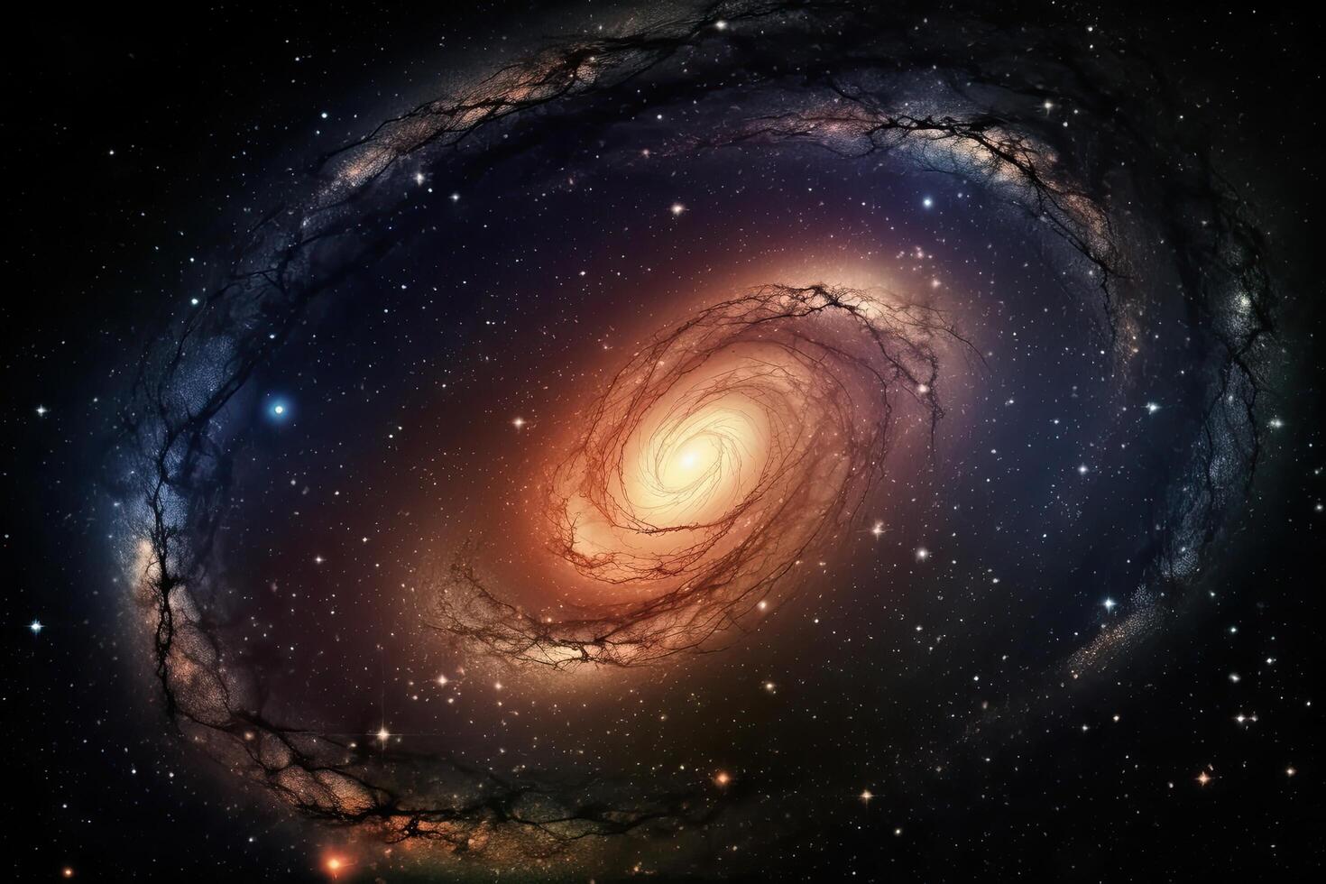 galassia nel gratuito spazio. bellissimo spirale galassia nel spazio con stelle. ai generato foto