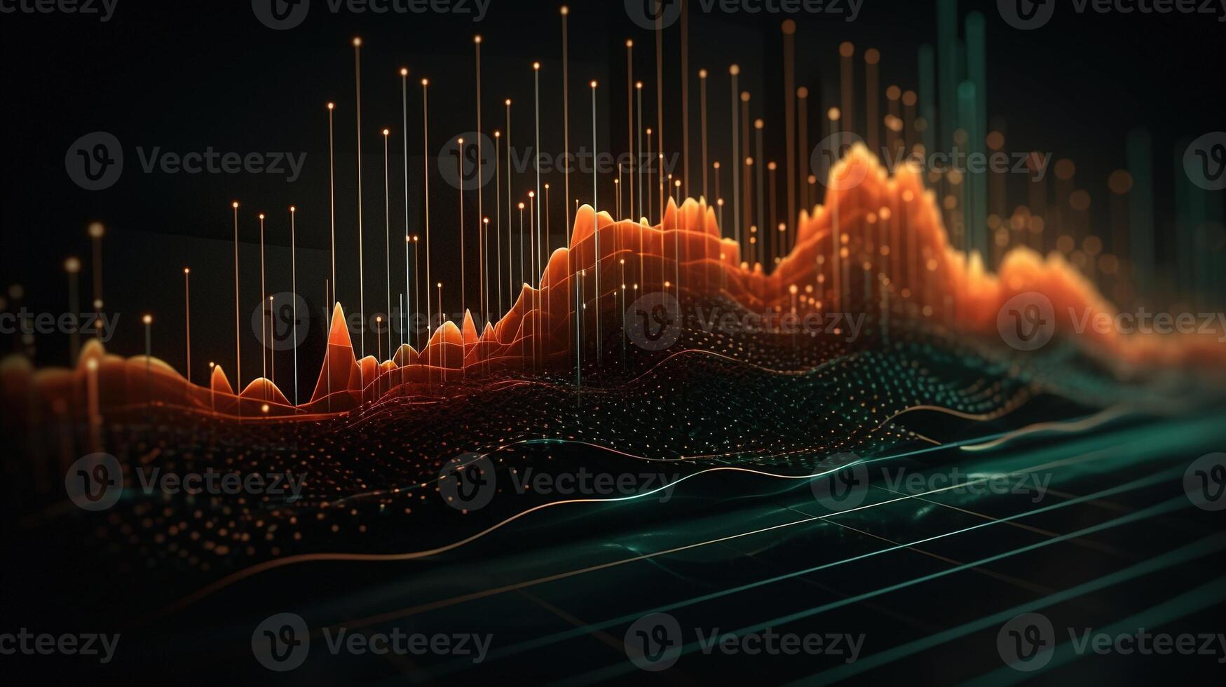 generativo ai, azione mercato grafico linee, finanziario grafico su tecnologia astratto sfondo rappresentare finanziario crisi, finanziario fusione. tecnologia concetto, commercio mercato concetto. foto