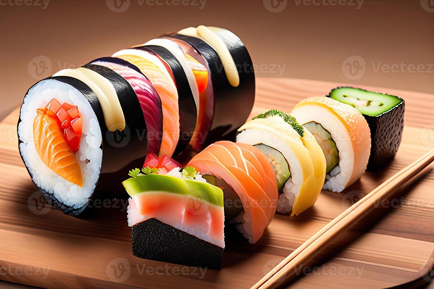 Sushi pronto per mangiare generativo ai foto