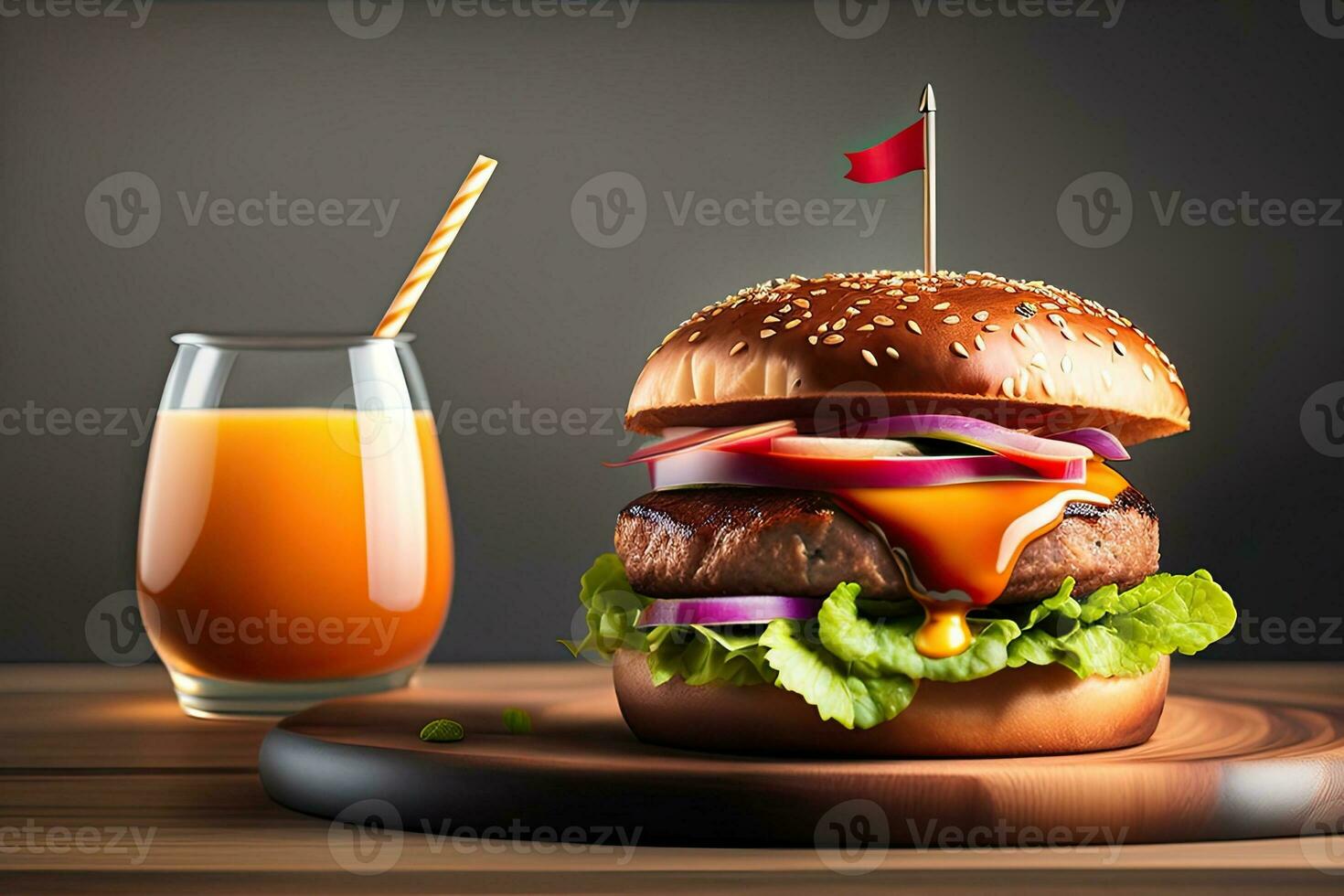 grigliato Manzo angus hamburger con contorno foto