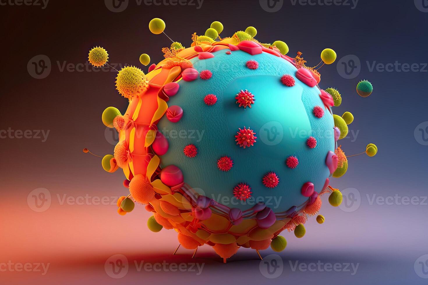 virus cellula illustrazione generativo ai foto