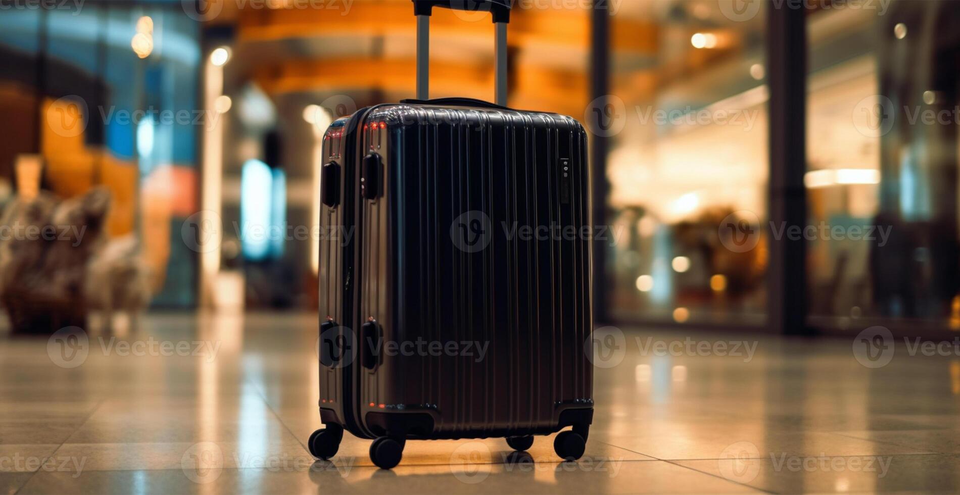 nero valigia, aeroporto bagaglio - ai generato Immagine foto