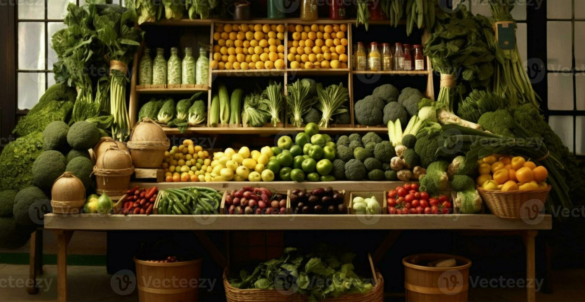 verdura agricoltori mercato stalla, colorato vario fresco biologico salutare verdure - ai generato Immagine foto