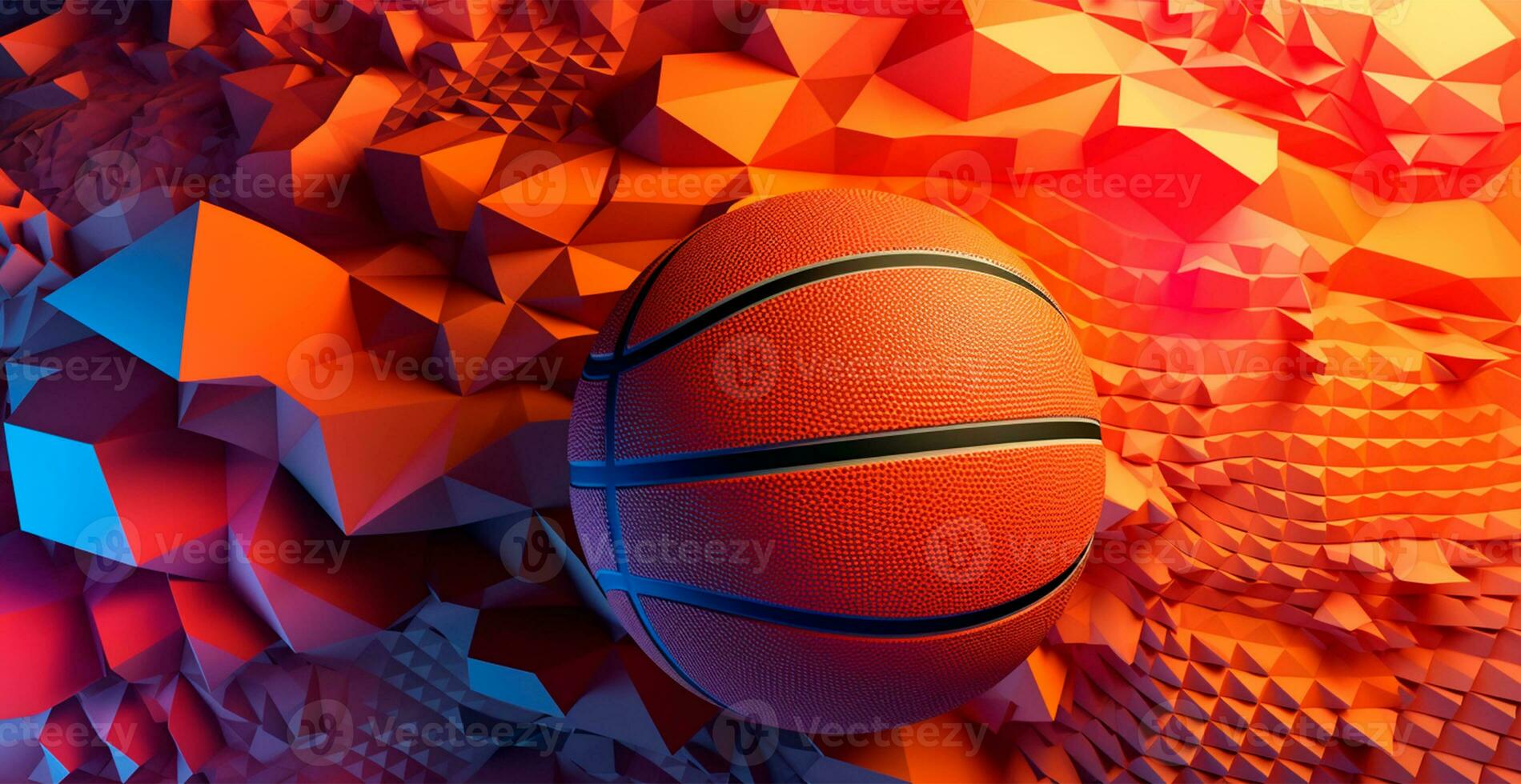 astratto pallacanestro panoramico sfondo, arancia pallacanestro - ai generato Immagine foto