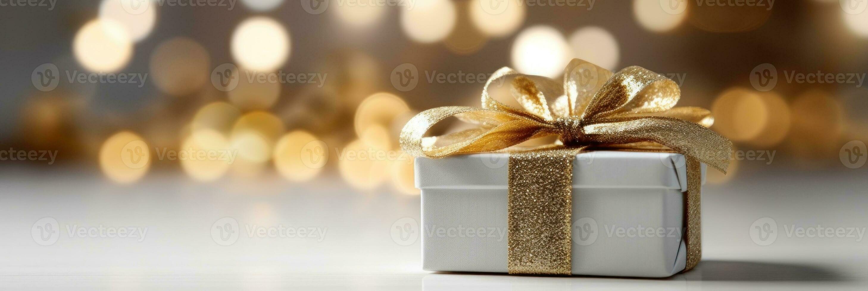 Natale vacanza sfondo con regalo scatola. illustrazione ai generativo foto
