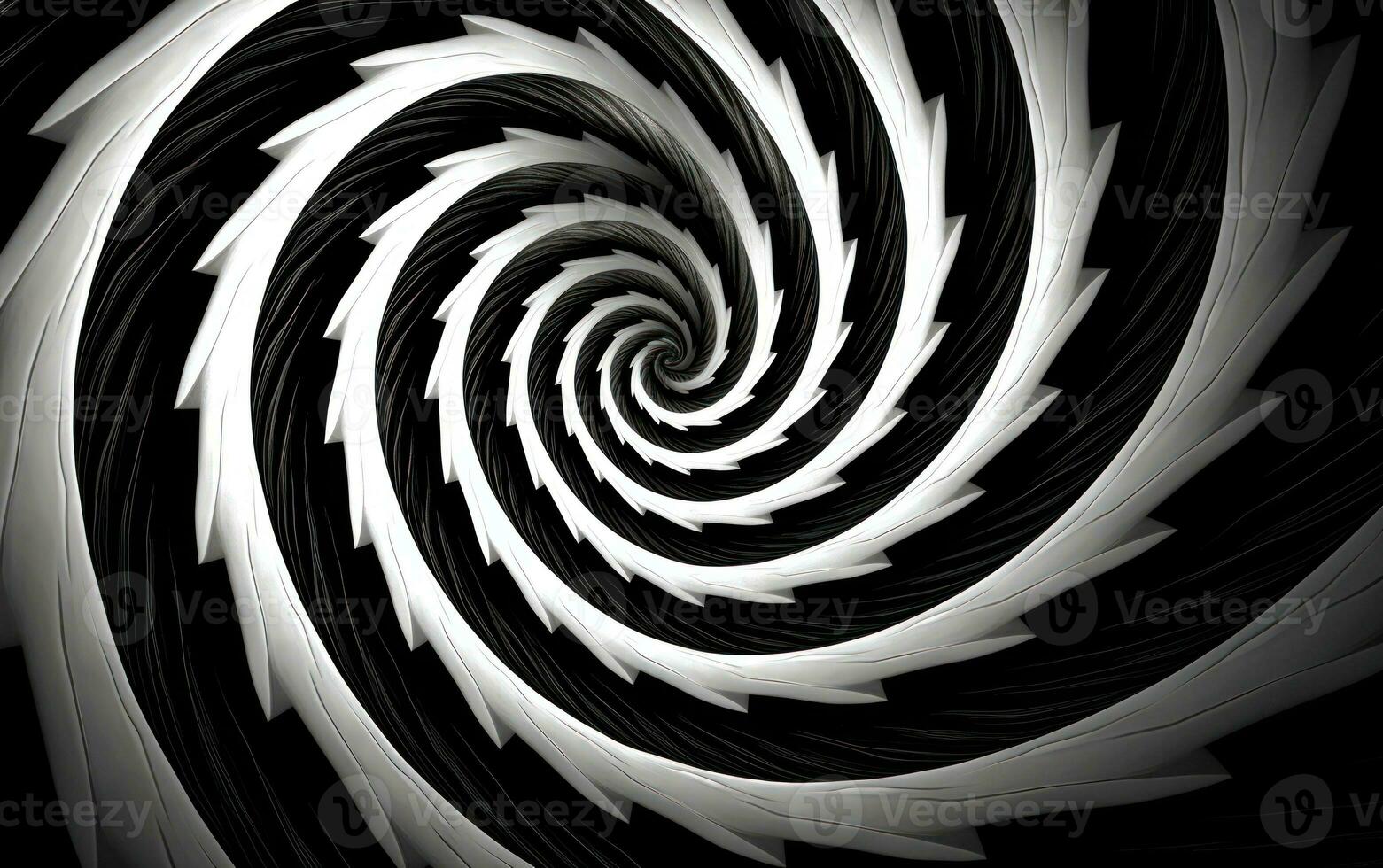 nero e bianca spirale sfondo. illustrazione ai generativo foto