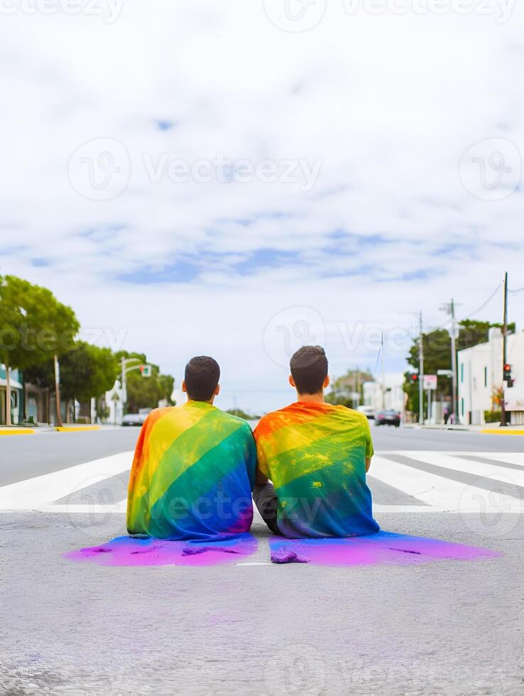 arcobaleno colorato camicia. concetto di lgbt orgoglio. ai generato foto