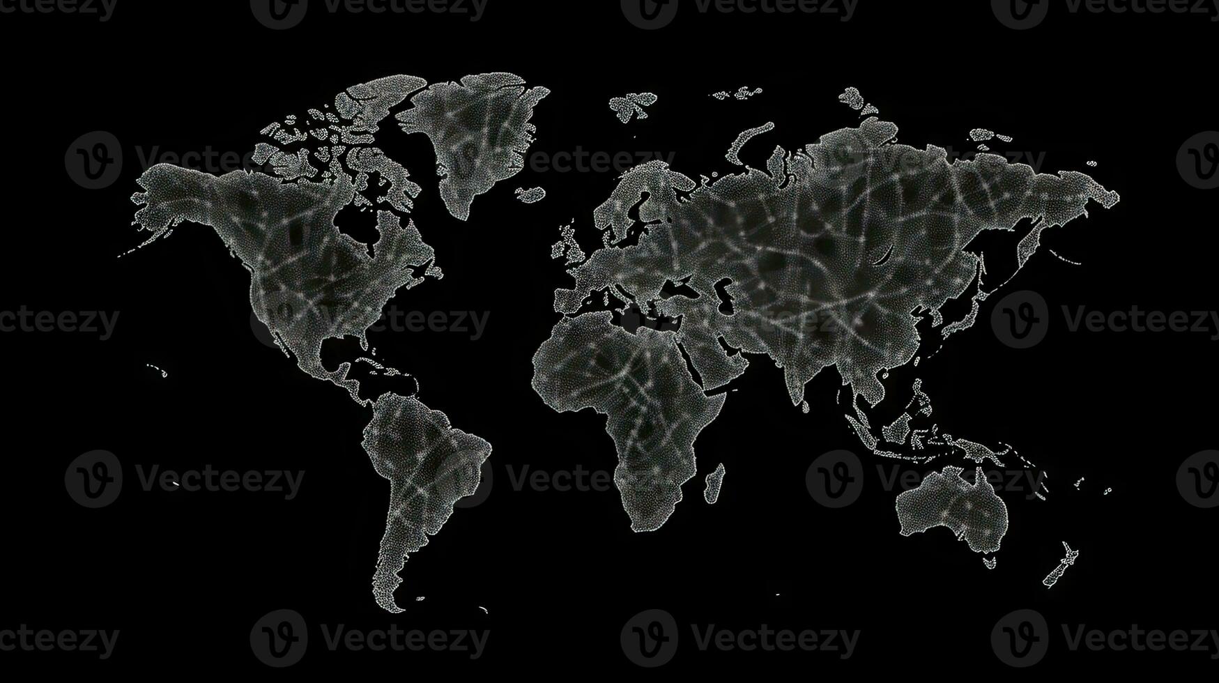 mondo carta geografica su nero sfondo. generativo ai. foto