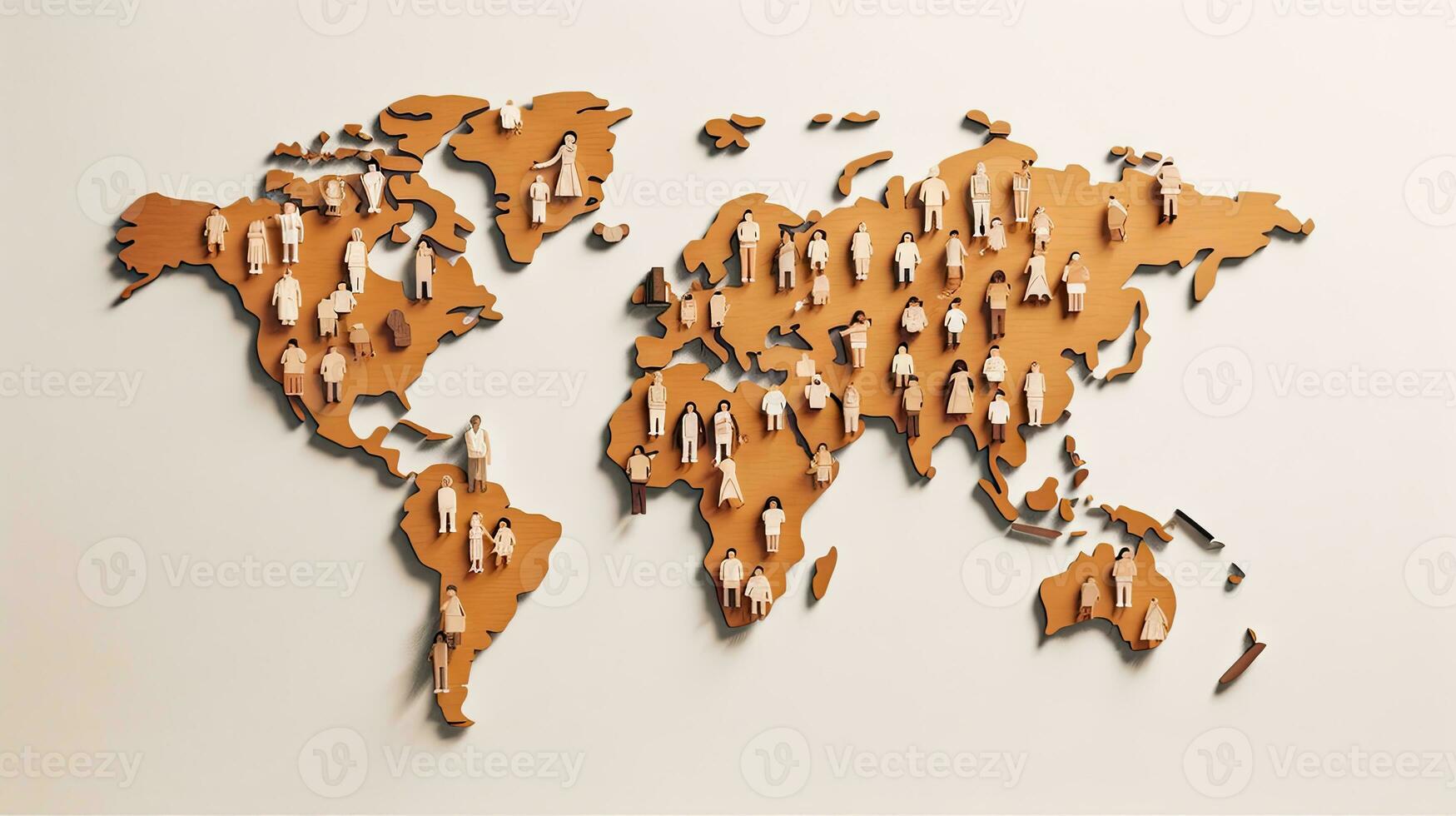 mondo carta geografica popolazione con popoli sfondo. generativo ai. foto
