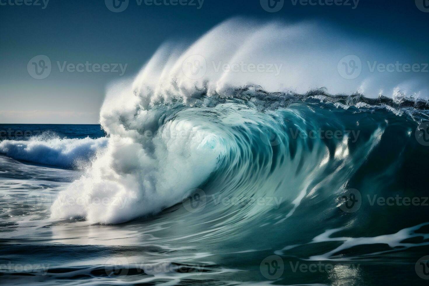 natura oceano blu freddo schianto onda fare surf mare liquido acqua. generativo ai. foto