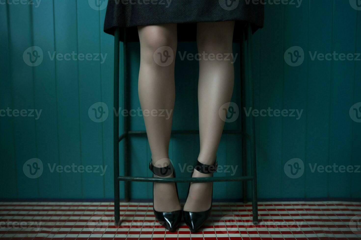 concetto donna piede gamba bellissimo blu colorato rosso scarpa capi di abbigliamento moda sfondo. generativo ai. foto