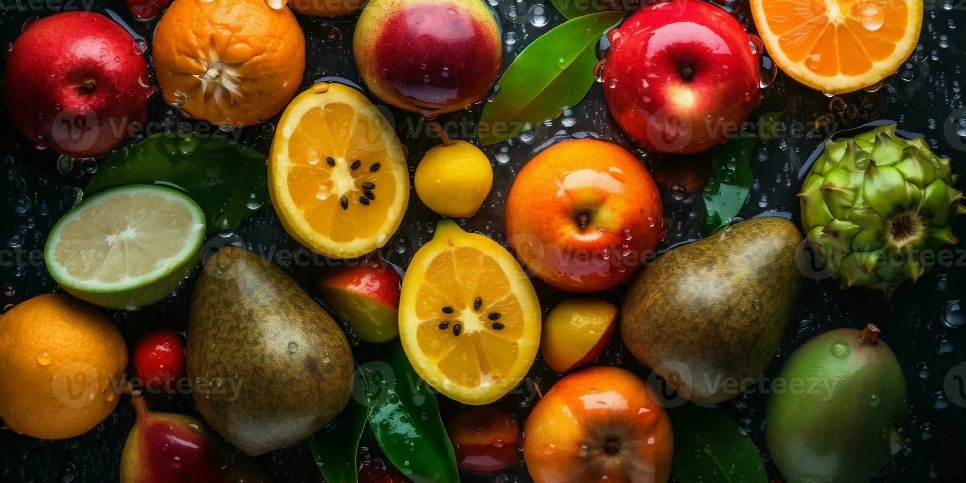 fragola acqua cibo salutare fresco frutta vitamina delizioso verde sfondo far cadere. generativo ai. foto