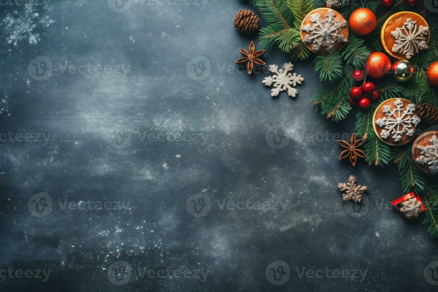 copia Natale carta vacanza albero anno sfondo oro Natale decorazione i fiocchi di neve nuovo spazio. generativo ai. foto