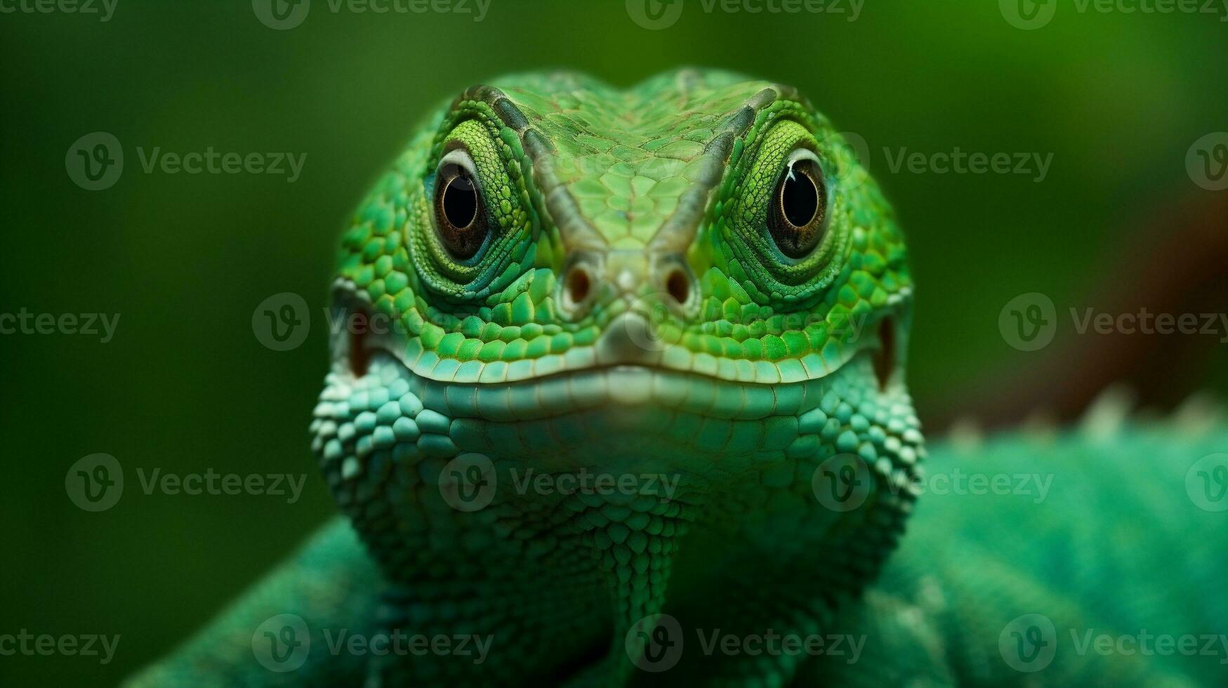 natura iguana rettile animale scala verde avvicinamento ritratto lucertola animali selvatici. generativo ai. foto