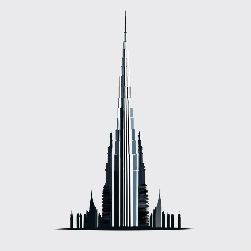 bellissimo burj khalifa isolato bianca foto