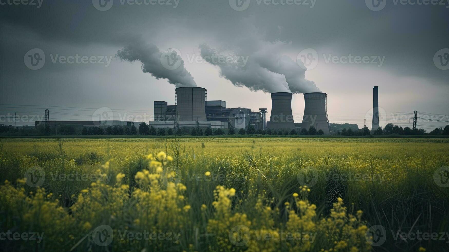 inquinanti fabbrica sfondo con molte di nero Fumo camini, produzione emissioni, natura inquinamento tema foto