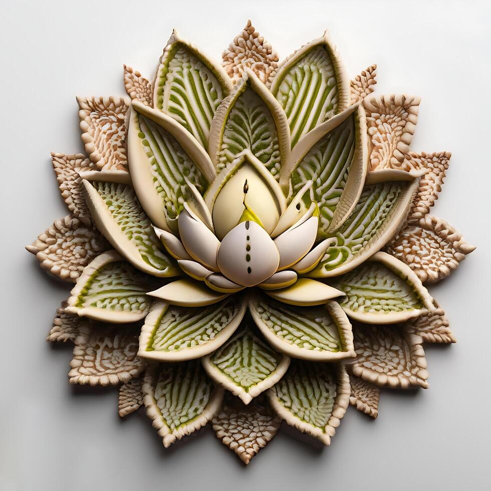 loto fiore, paisley, indiano ornamento, ai generativo foto