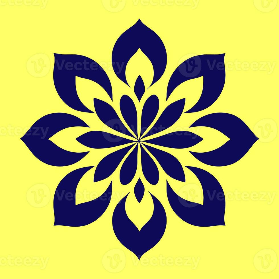 fiore logo vettore semplice astratto piatto mandala tatuaggio pianta colore fiorire fiorellino fioritura stampino foto