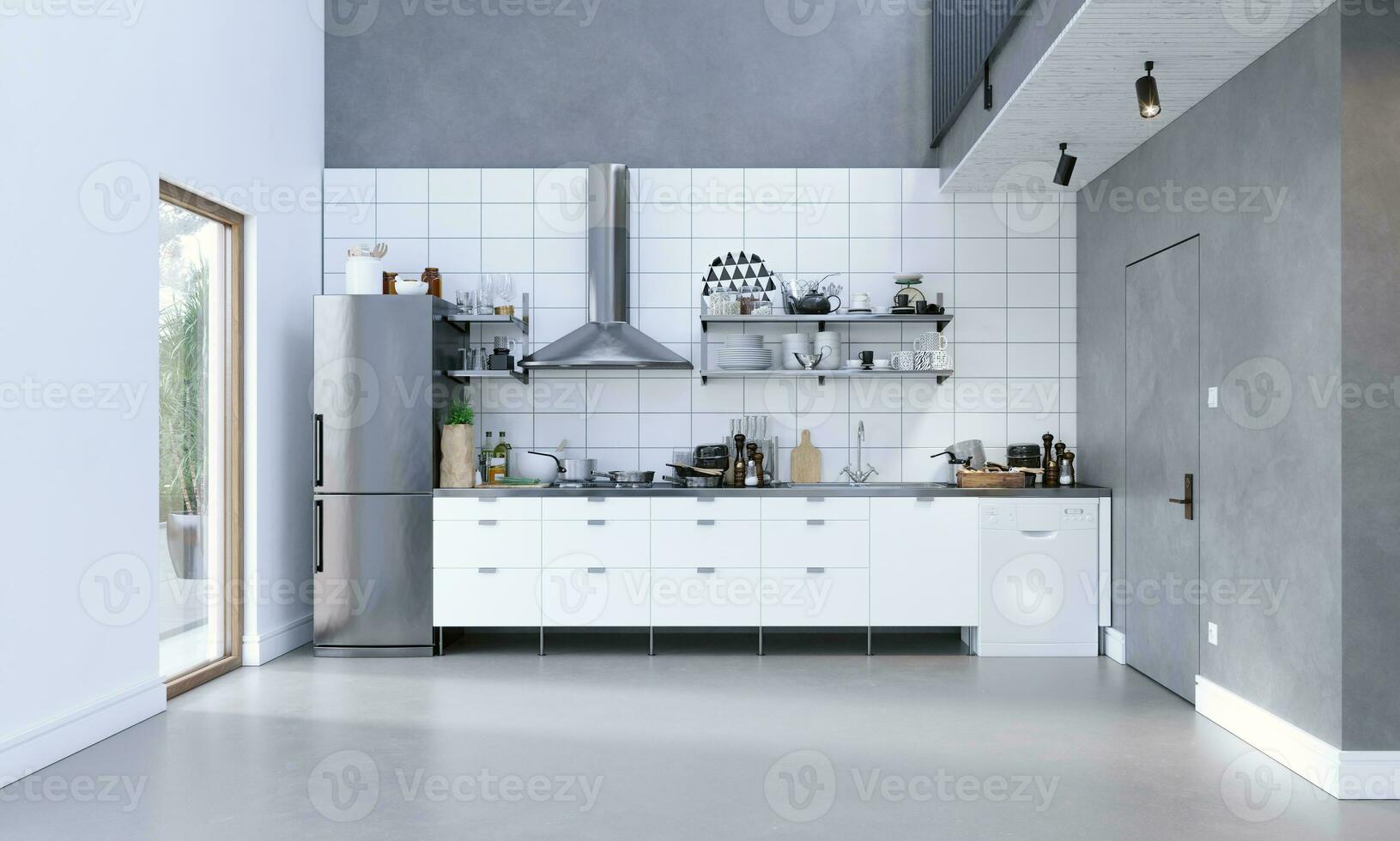 3d illustrazione. scandinavo cucina. foto