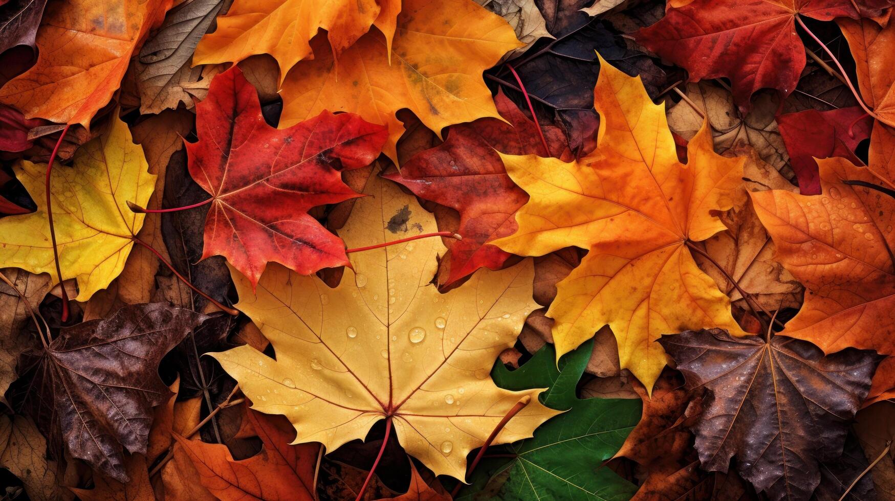 caduto autunno le foglie sfondo., contento autunno concetto. generativo ai foto