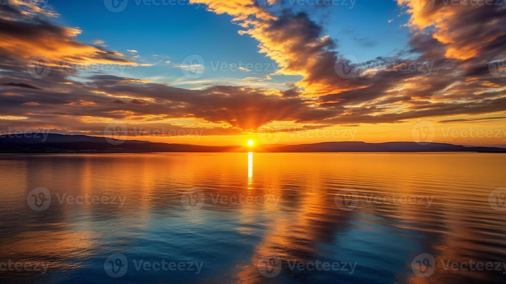 luminosa bellissimo Alba o tramonto a mare. foto