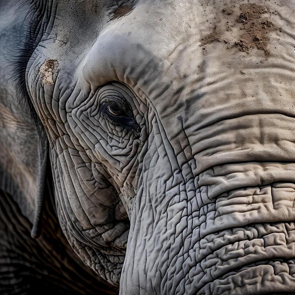 vicino su tiro di un' grigio elefanti testa foto