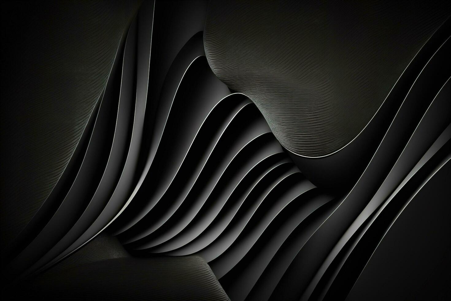 un' moderno buio sfondo con ondulato linee, generato di ai foto