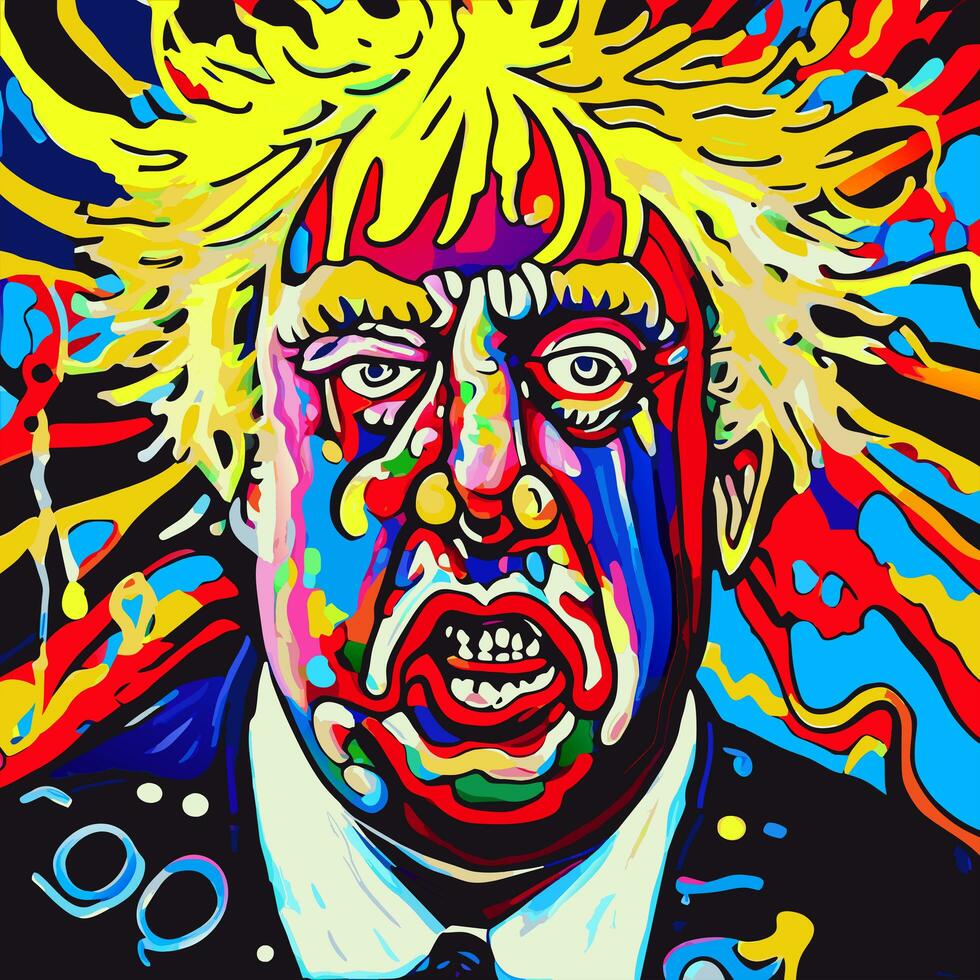 colorato contemporaneo boris johnson ritratto foto