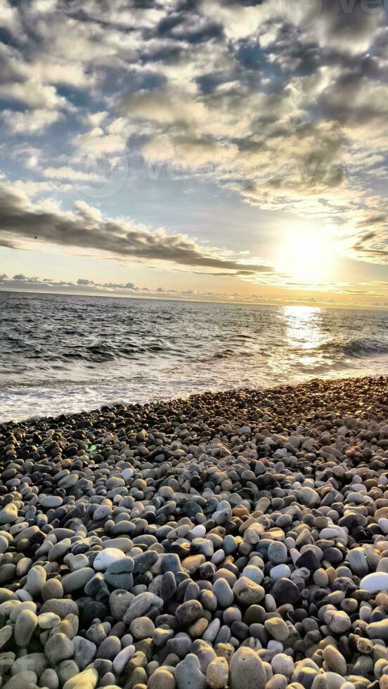 tramonto foto su il mare