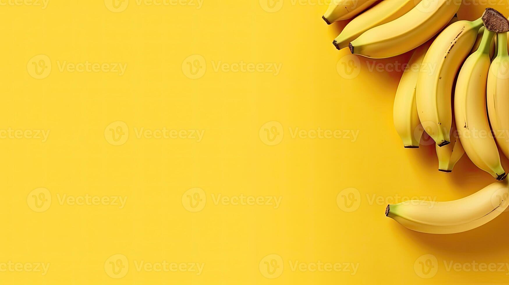 maturo Banana modello e copia spazio con un' pendenza sfondo, generativo ai foto