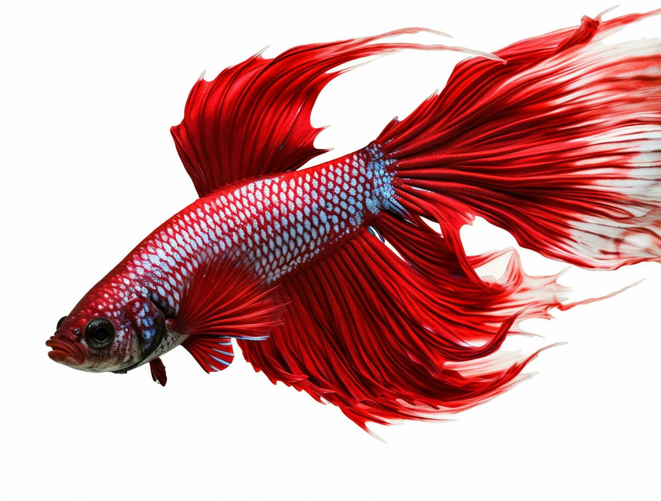 rosso e blu betta pesce isolato su bianca sfondo foto
