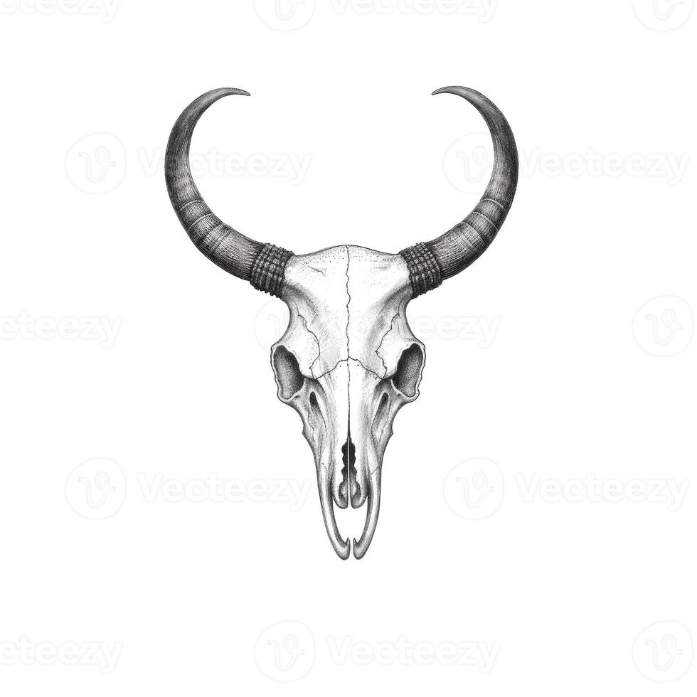 Toro Longhorn cranio corno ai generato foto