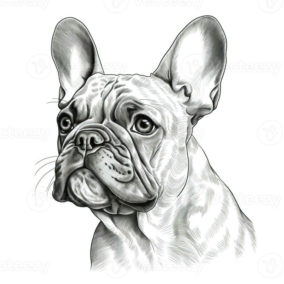 carino francese bulldog cane ai generato foto