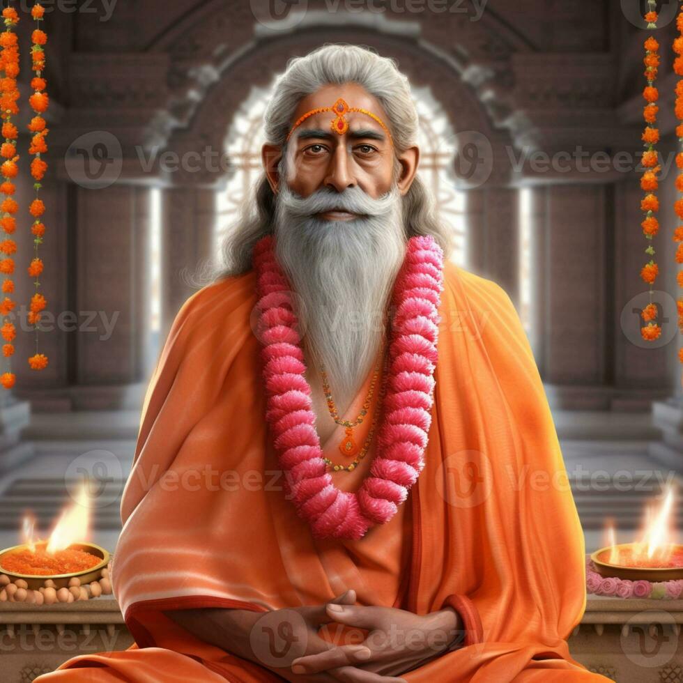 guru purnima festival nel India realistico illustrazione foto