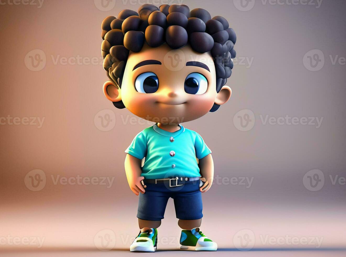 bambini carino e 3d personaggio ai generato foto