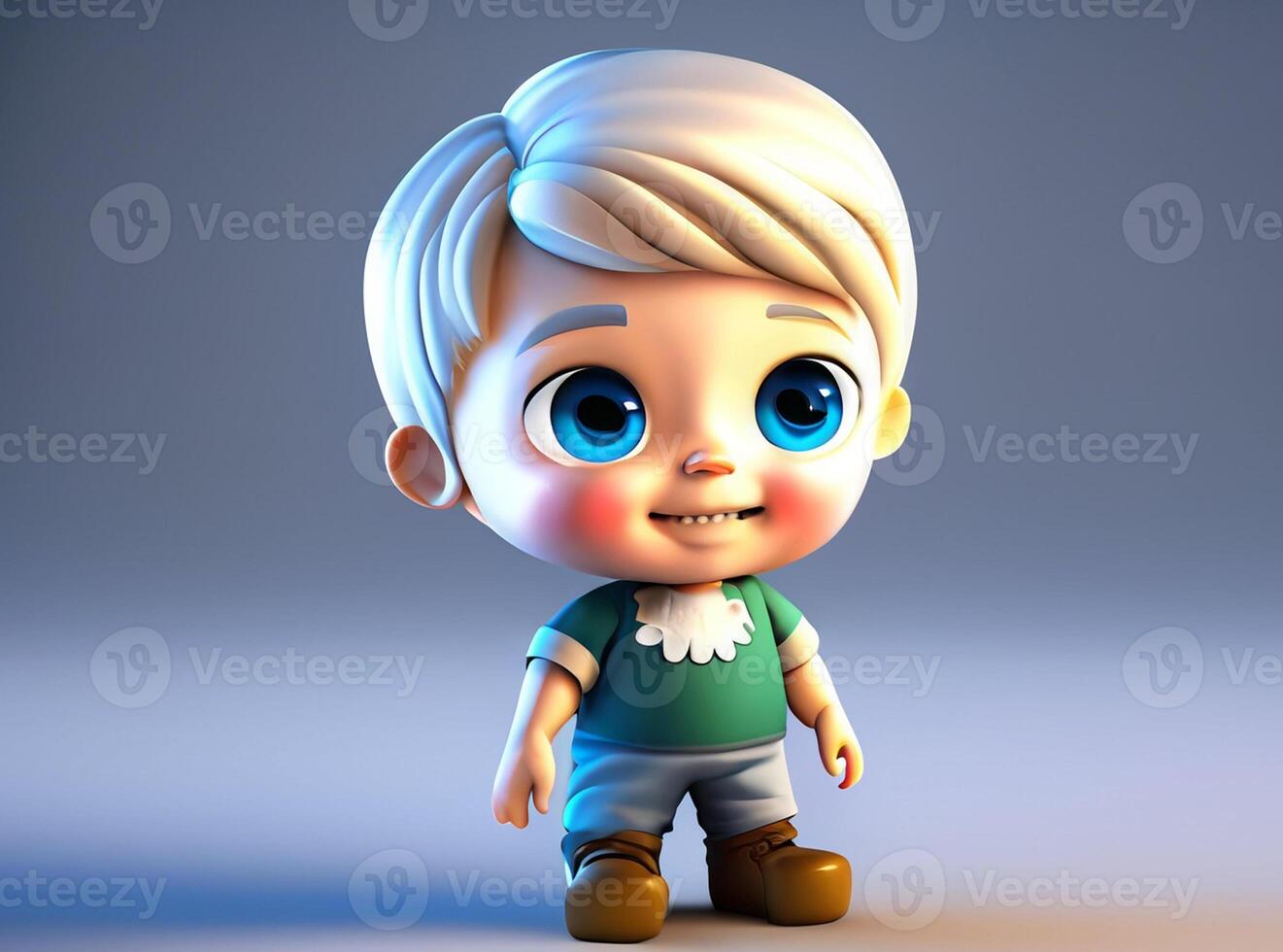 bambini carino e 3d personaggio ai generato foto