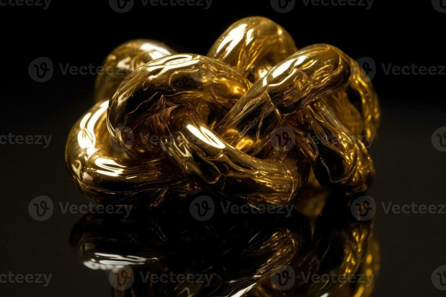 un' nodo fatto di oro creato con generativo ai tecnologia. foto