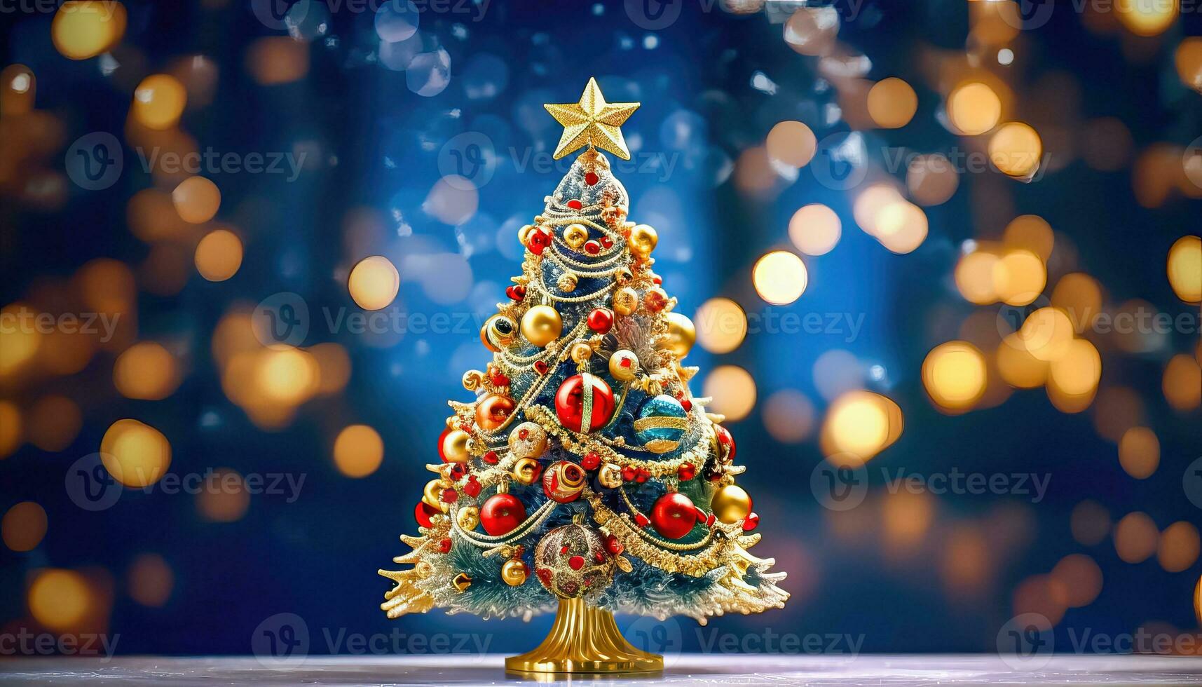 colorato Natale albero con festivo ornamenti - generativo ai foto