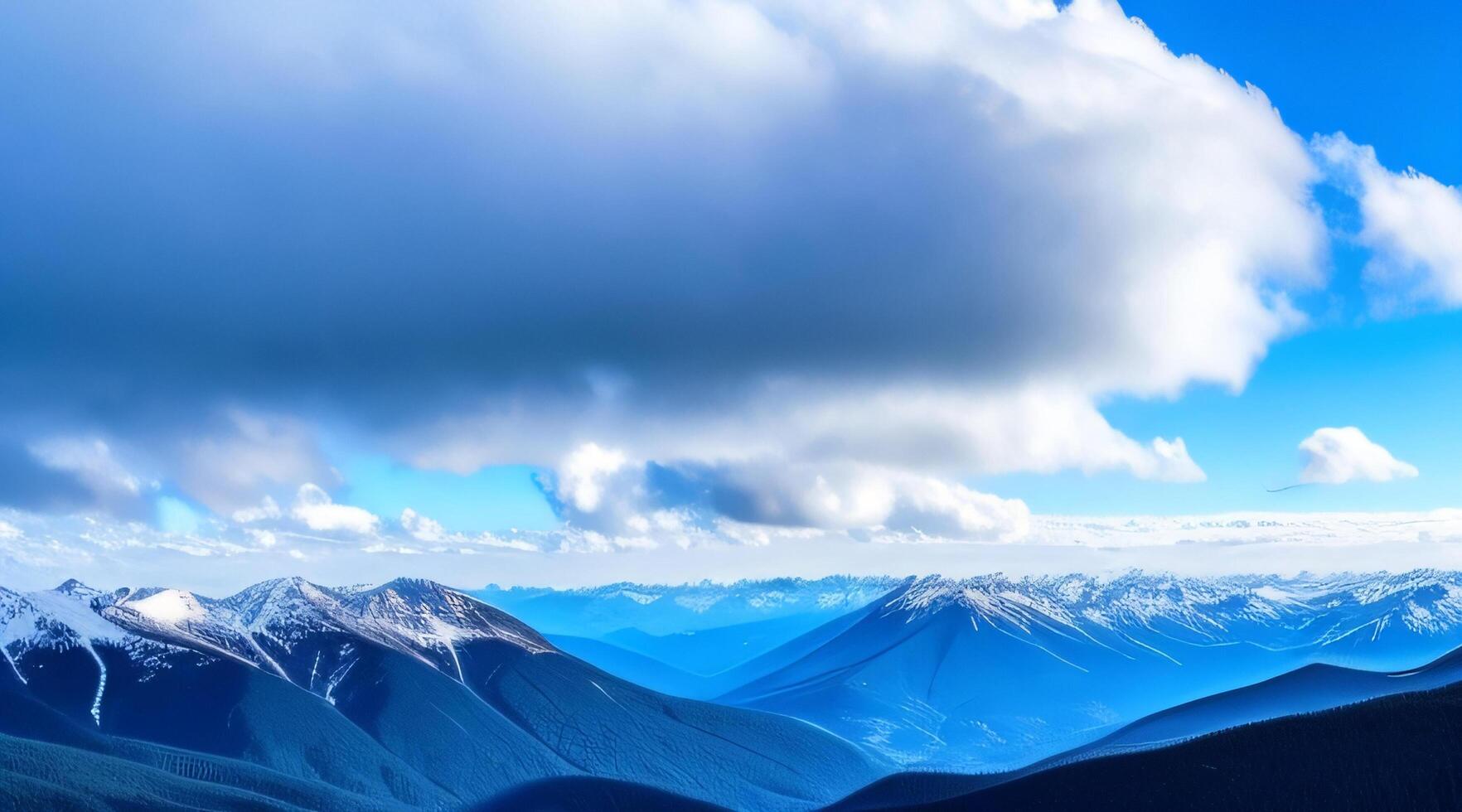 nube sfondo con montagne. ai generativo foto