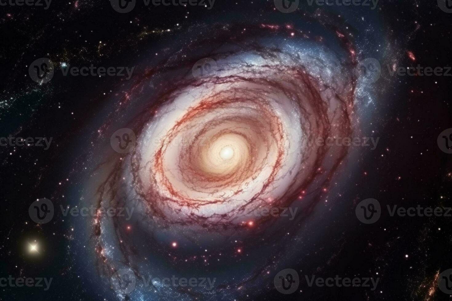 maestoso spirale galassia affascina attraverso il lente di un' telescopio ai generato foto