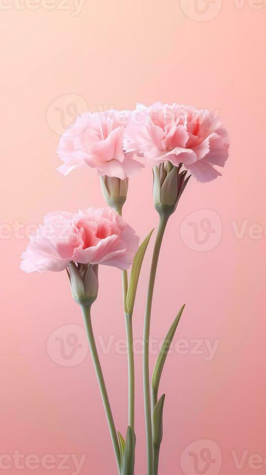 garofano dianthus cariofillo fiore sfocato sfondo. ai generato foto